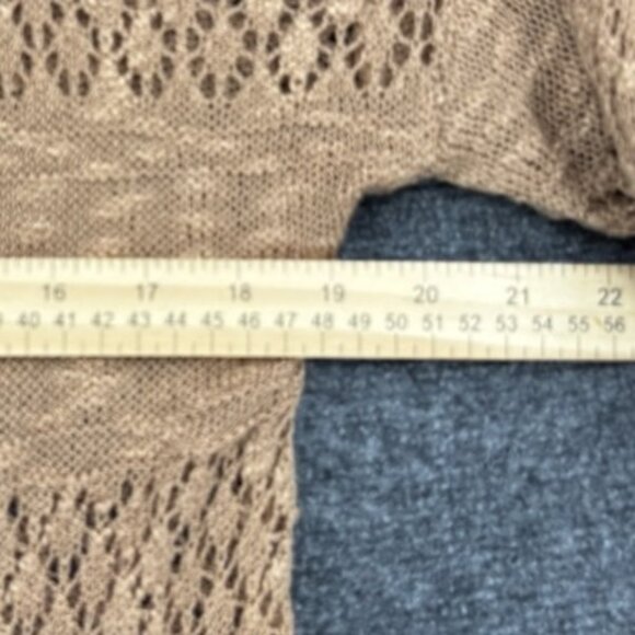 Pulse Tan Open Knit Cardigan Sweater Women’s XS/S Casual Preppy Boho - Picture 9 of 10